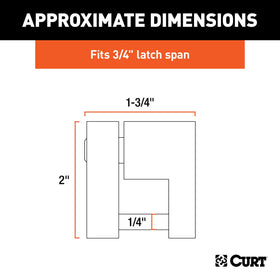 CURT 23521 close-up of 1/4-inch pin providing corrosion resistance benefit
