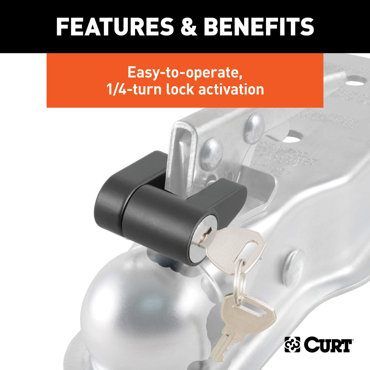 CURT 23521 with two keys for backup access and convenient key management benefit