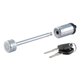 CURT chrome coupler lock front view showing finish and secure appearance