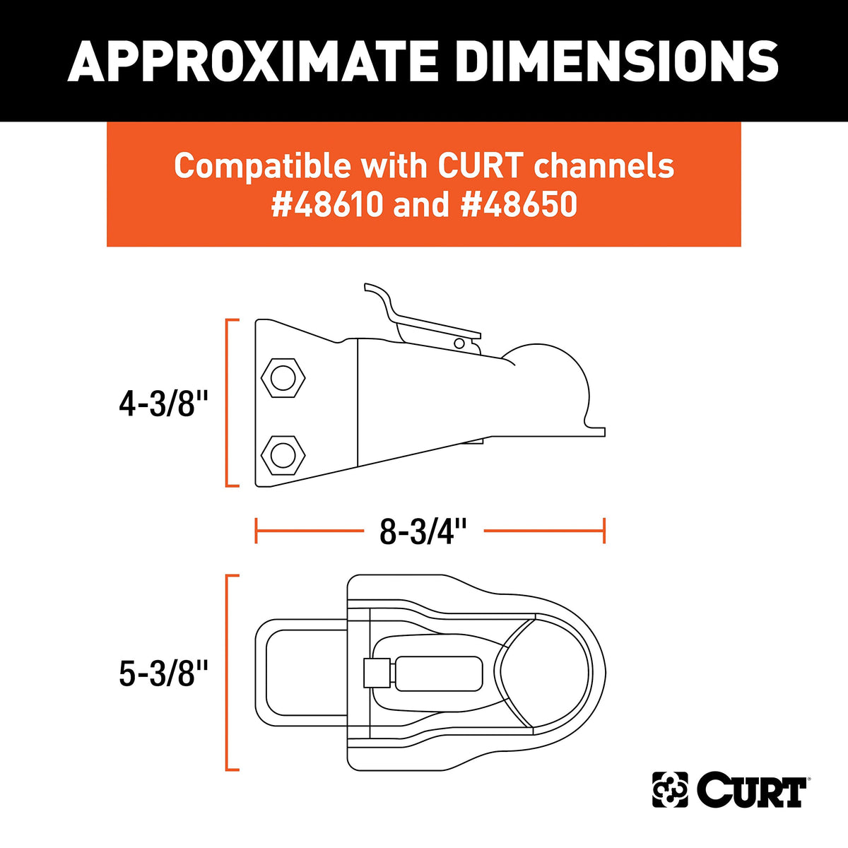 CURT coupler close-up of lockable latch showing easy operation and extra security