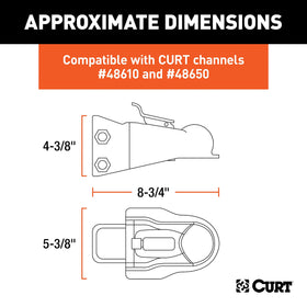 CURT coupler close-up of lockable latch showing easy operation and extra security