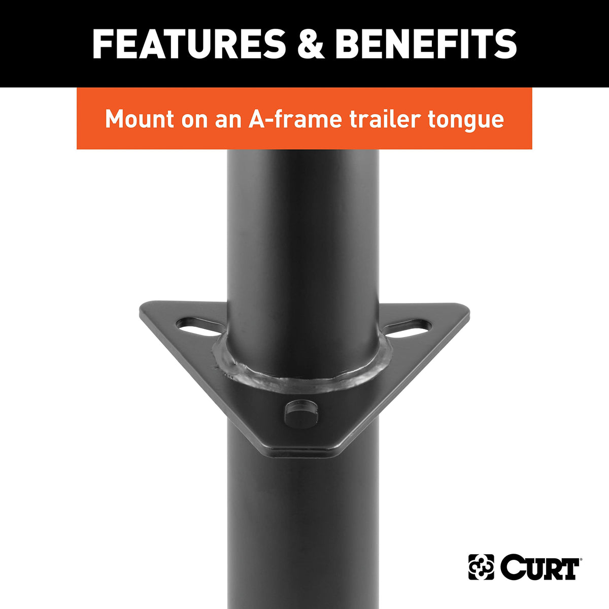 CURT 28250 fully retracted on trailer tongue for safe towing clearance