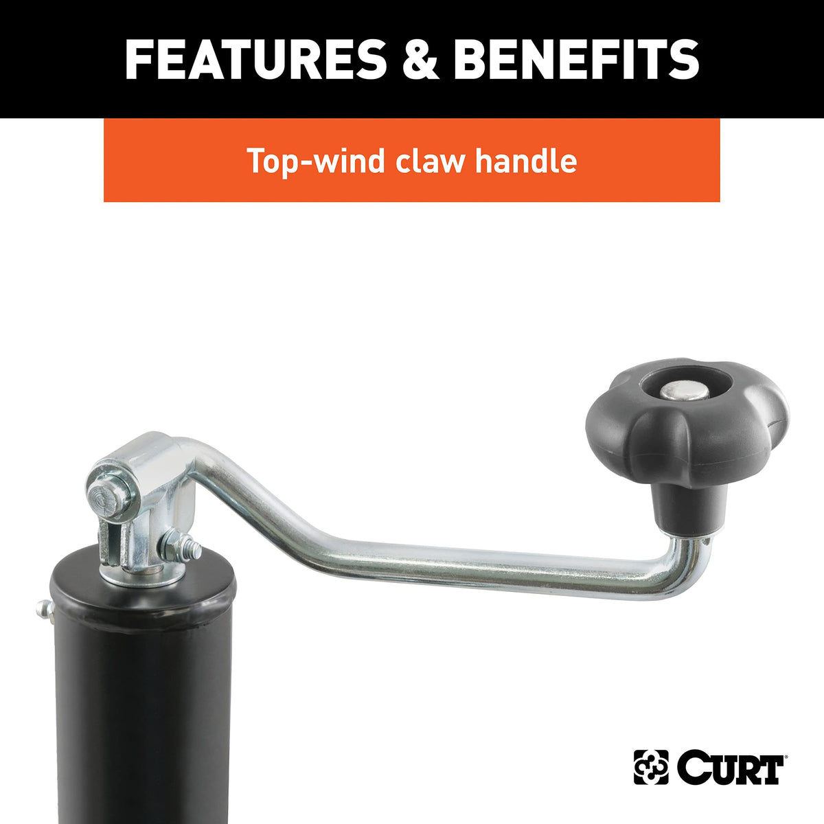 CURT 28356 swivel stowed on trailer showing clear travel advantage