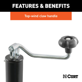 CURT 28356 swivel stowed on trailer showing clear travel advantage