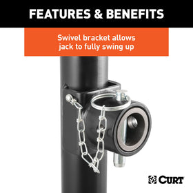 CURT 28356 top-wind handle and grip clear for easy raising and lowering