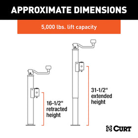 CURT 28356 weld pipe and 5/8" hole detail for secure mounting benefit
