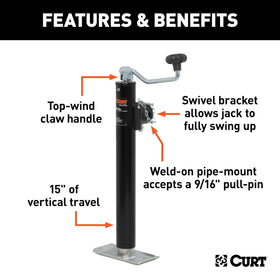 CURT 28356 welded foot plate close-up offering stable ground contact benefit