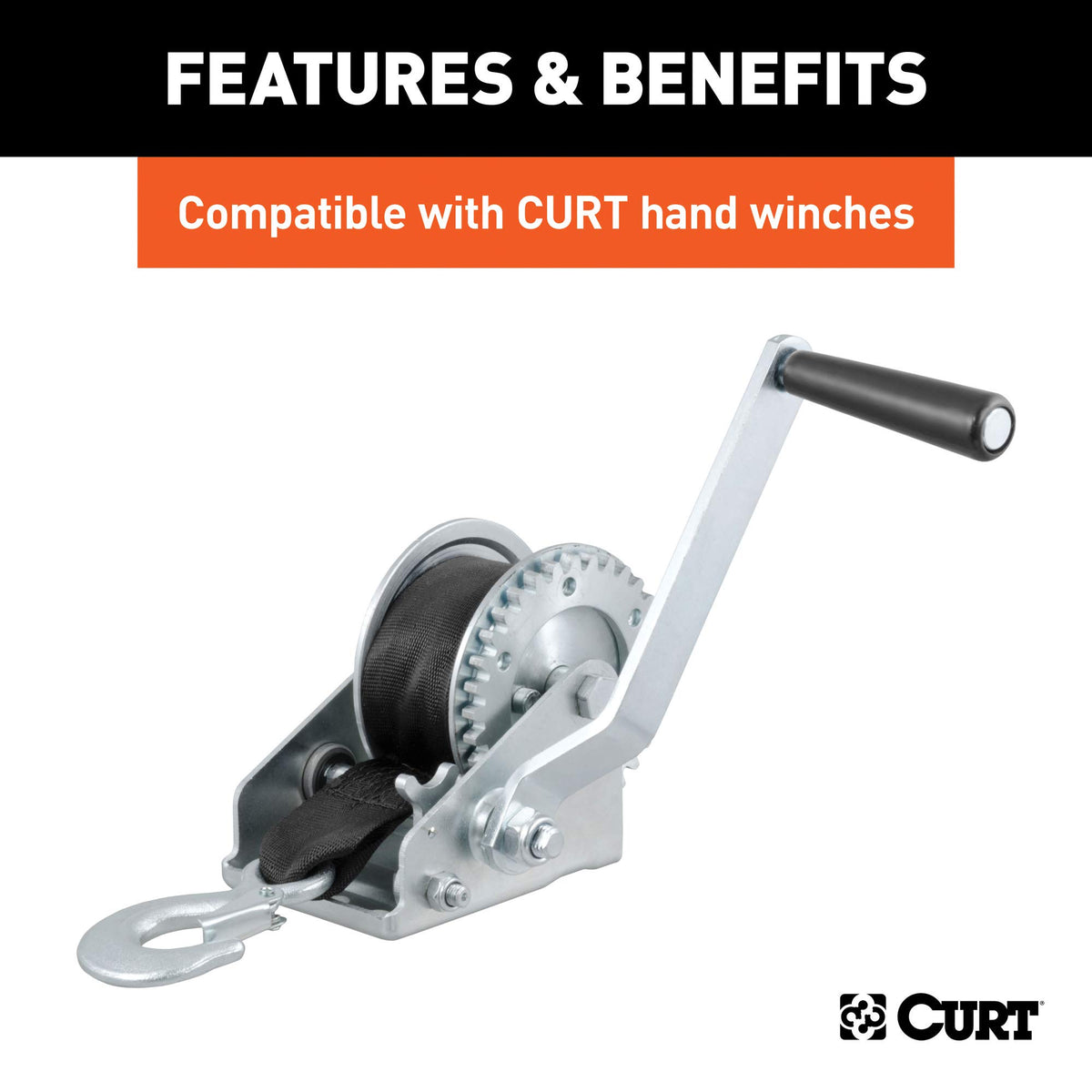 CURT 29450 in use attached to boat bow for fast secure loading
