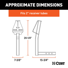 CURT close-up of shank holes demonstrating adjustable height and clearance