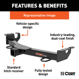 CURT receiver tube close-up showing 2-inch opening and accessory readiness