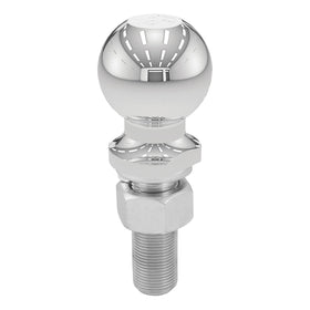 CURT chrome trailer ball front view showing polished finish and durability