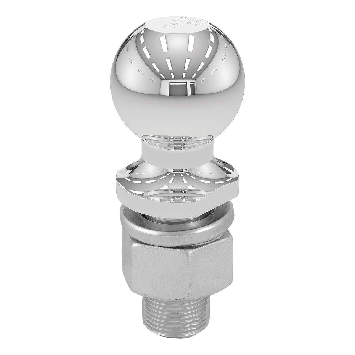 CURT 40030 front view showing chrome finish and 2-5/16" ball for reliable towing