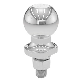 CURT front view of 2-inch chrome hitch ball showing durable finish and size benefit