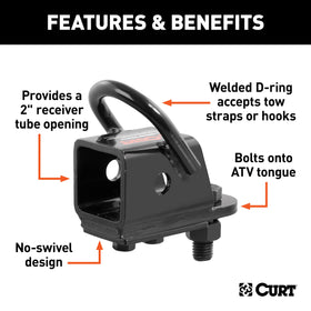 CURT 45006 mounted on ATV demonstrating bolt-on installation benefit