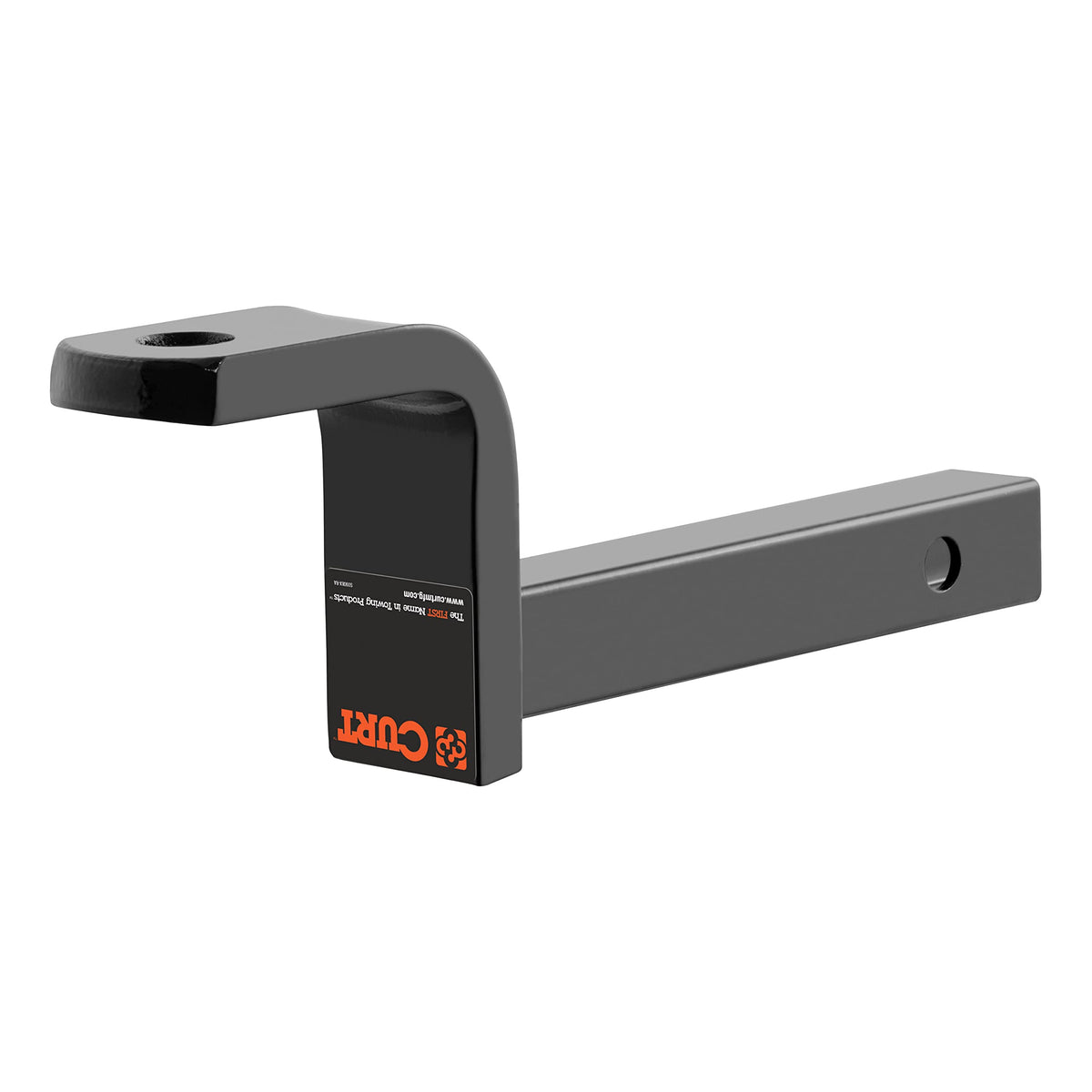 CURT 45026 shank close-up highlighting fit for 1-1/4" receiver and easy insertion