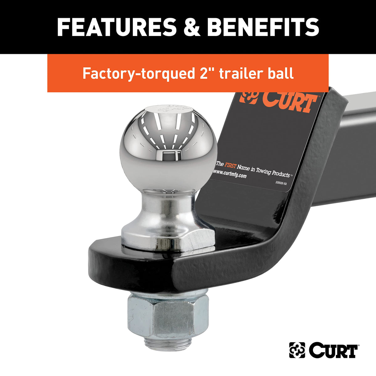 CURT scale photo showing 7-1/2 inch length and 2" drop for fit verification