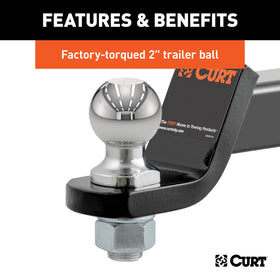 CURT scale photo showing 7-1/2 inch length and 2" drop for fit verification