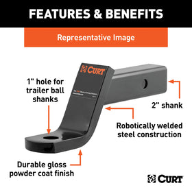 CURT 45050 installed in a truck receiver, ready-to-tow confidence