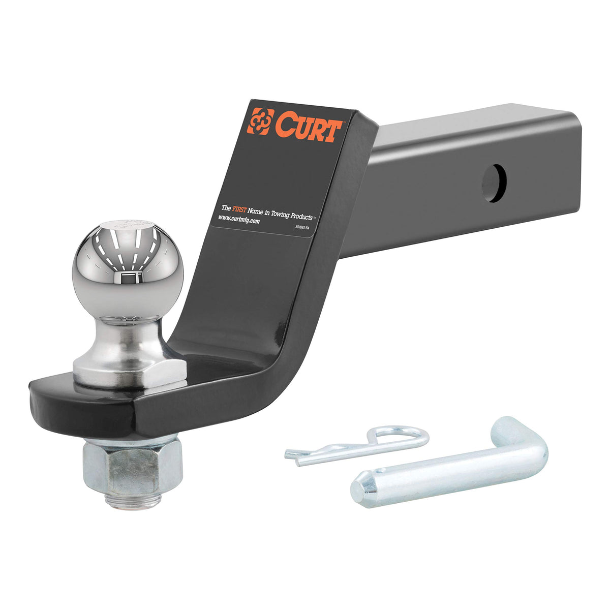 CURT 45055 front view showing assembled ball mount ready to tow