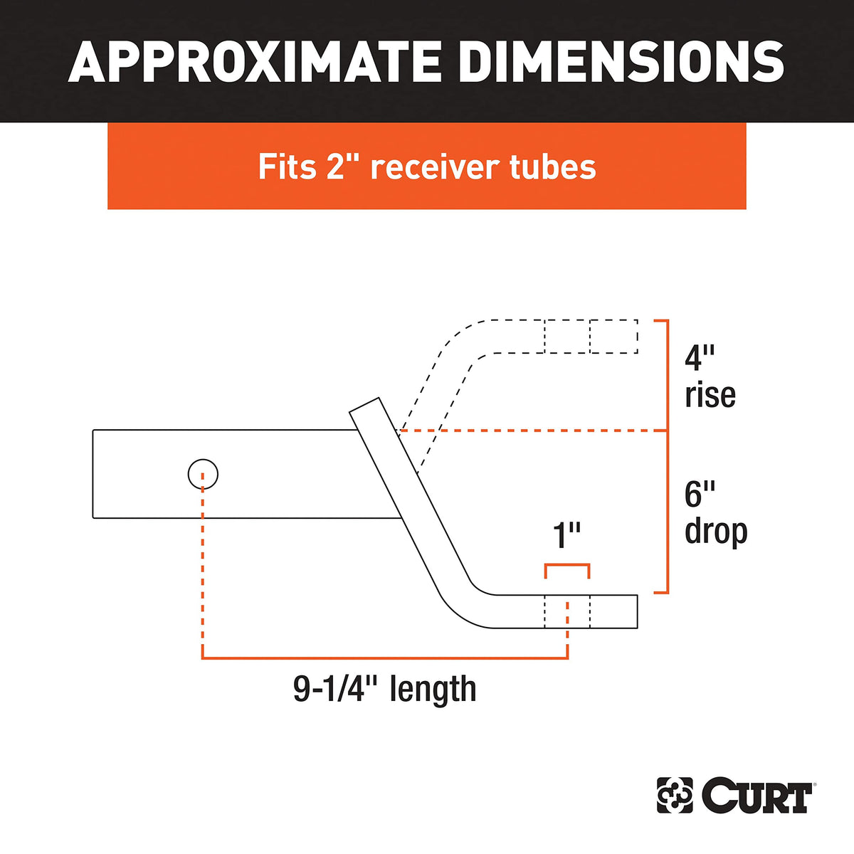 CURT 45070 shank close-up showing rounded 2x2 shank and precision CNC forming