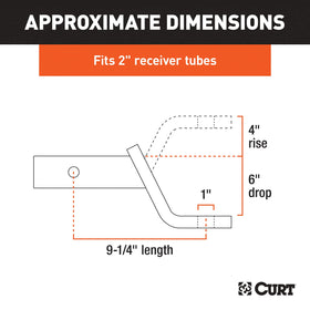 CURT 45070 shank close-up showing rounded 2x2 shank and precision CNC forming