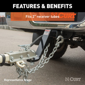 CURT 45090 hollow shank interior view reduces weight and eases handling