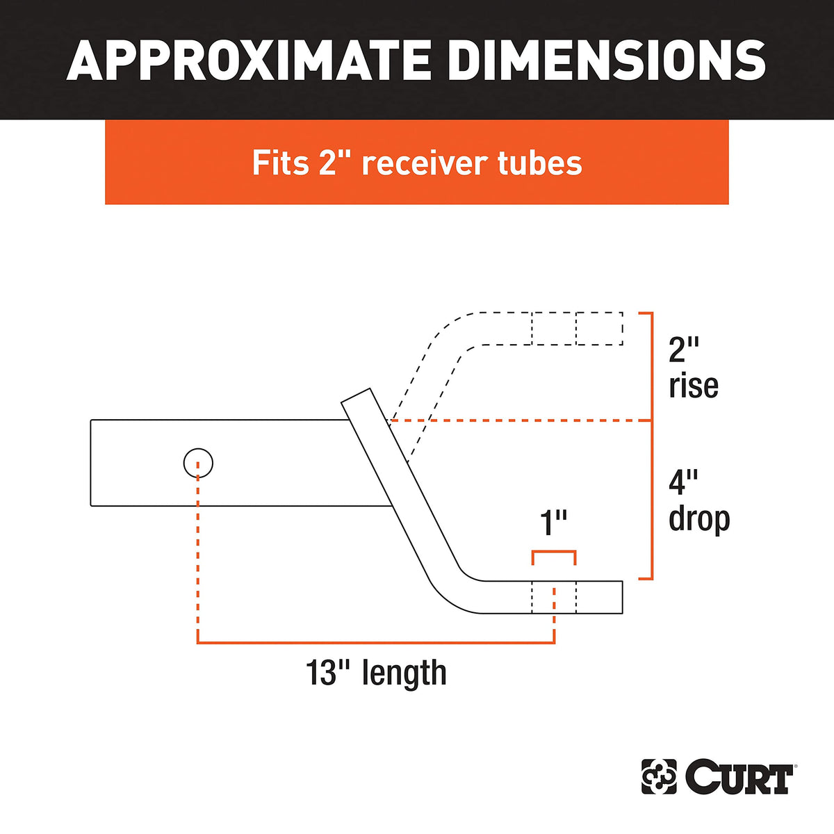 CURT 45270 shank inserted into a 2-inch receiver showing easy installation