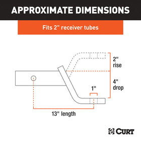 CURT 45270 shank inserted into a 2-inch receiver showing easy installation