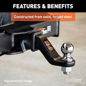 CURT 45331 powder-coat finish detail showing carbide black coating for corrosion resistance