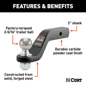 CURT side view displaying 4 inch drop and forged steel strength