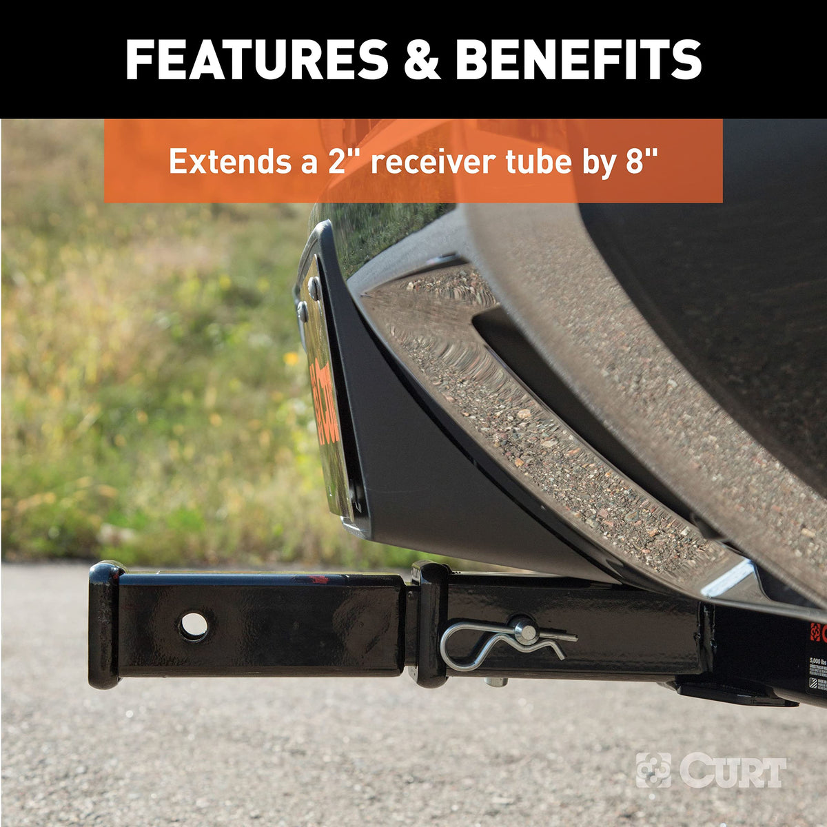 CURT 45791 installed on vehicle providing extra clearance benefit