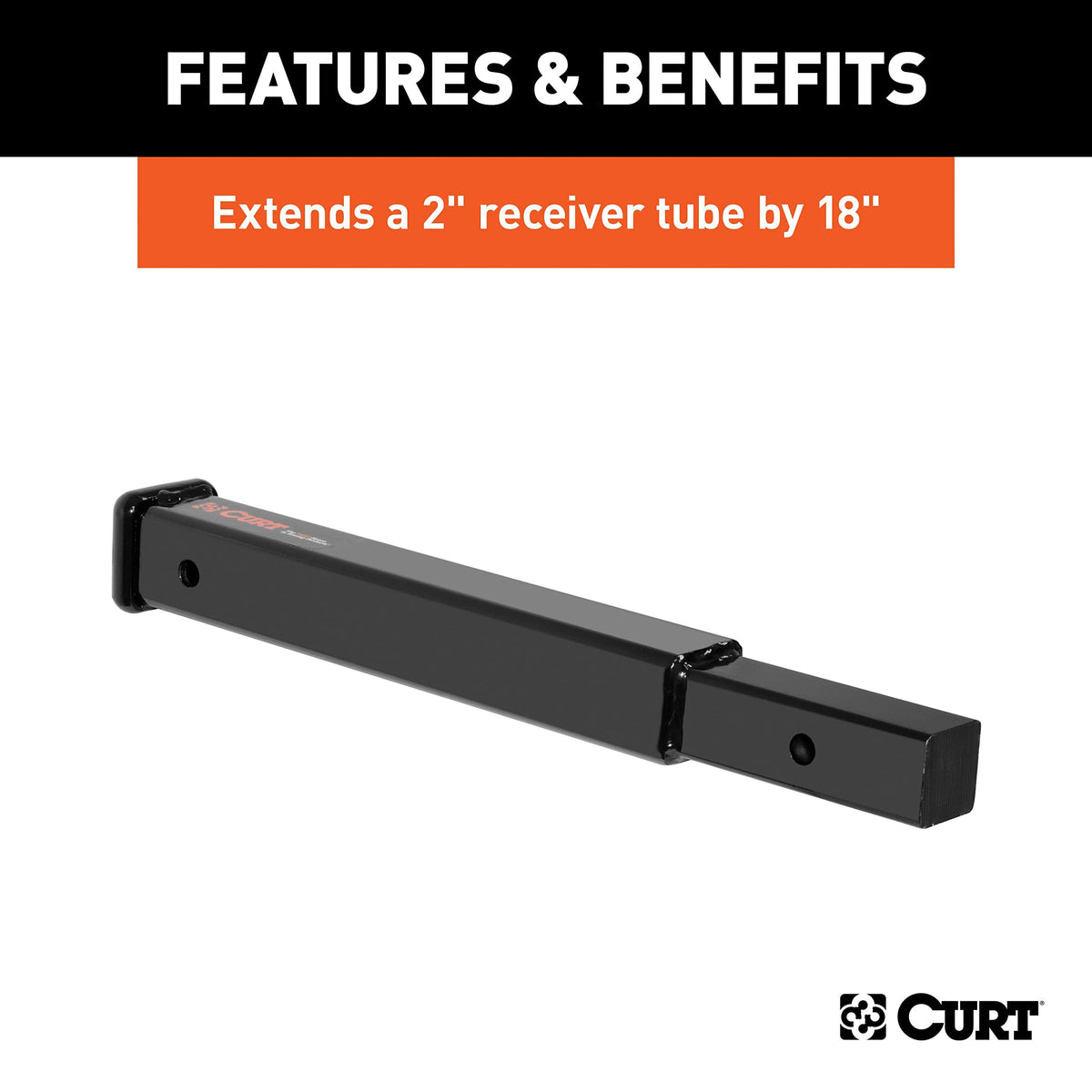 CURT 45796 installed on vehicle with bike rack — adds safe extra space