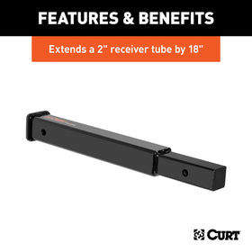CURT 45796 installed on vehicle with bike rack — adds safe extra space