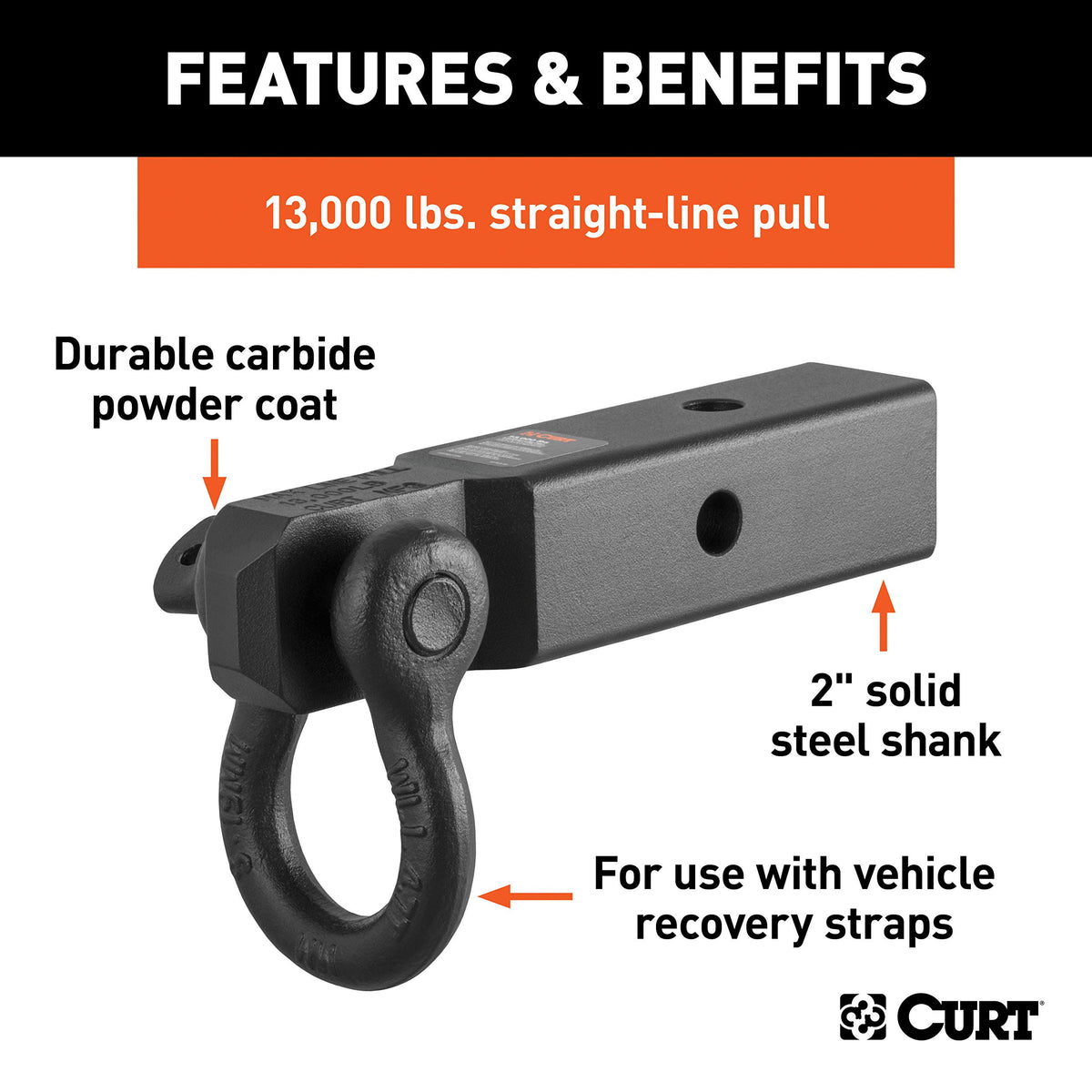 CURT 45832 powder coat finish close-up resisting corrosion and scratches benefit