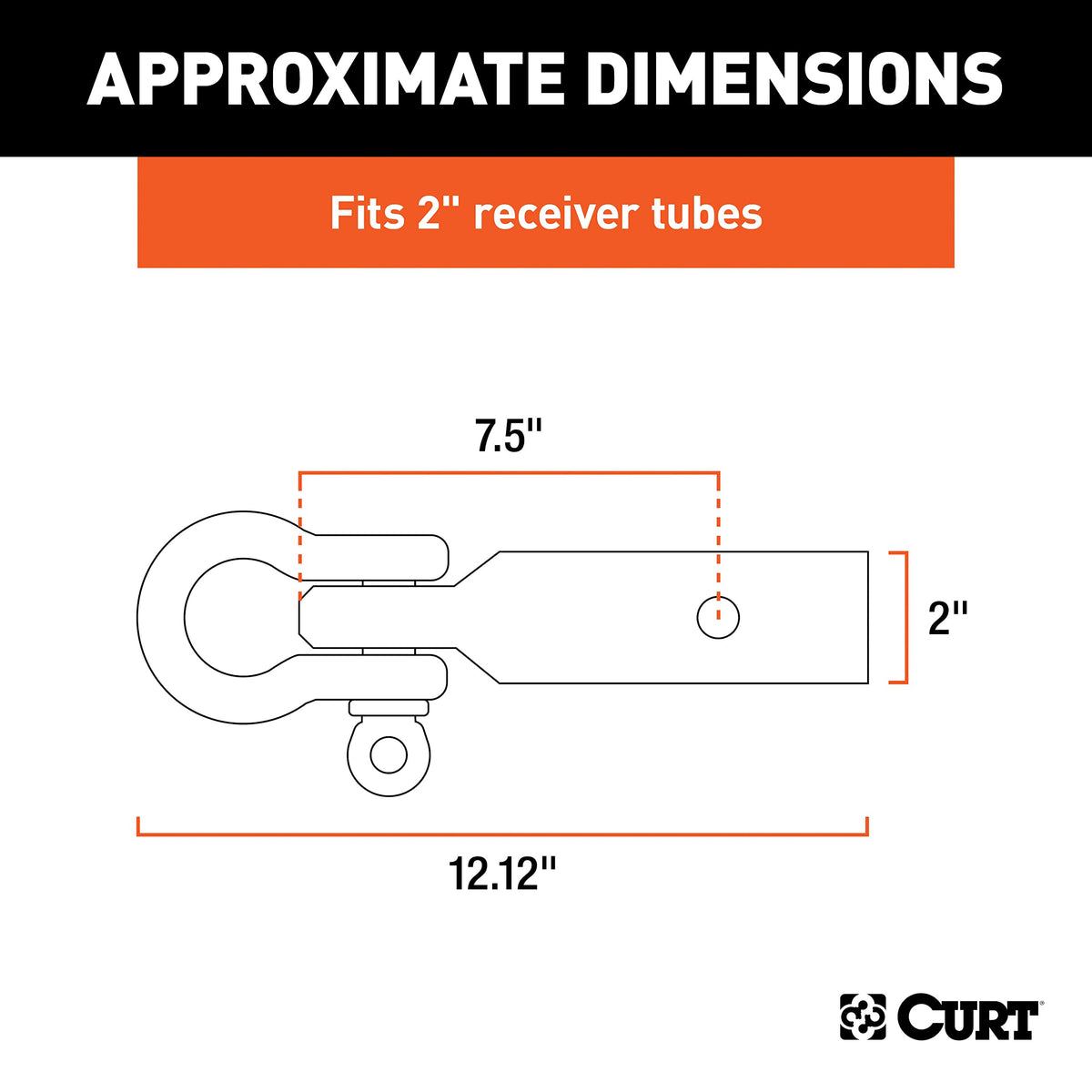 CURT 45832 close-up of threaded pin for quick, secure shackle attachment benefit