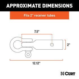 CURT 45832 close-up of threaded pin for quick, secure shackle attachment benefit