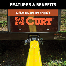 CURT 45832 attached to recovery strap showing proper connection and safety benefit