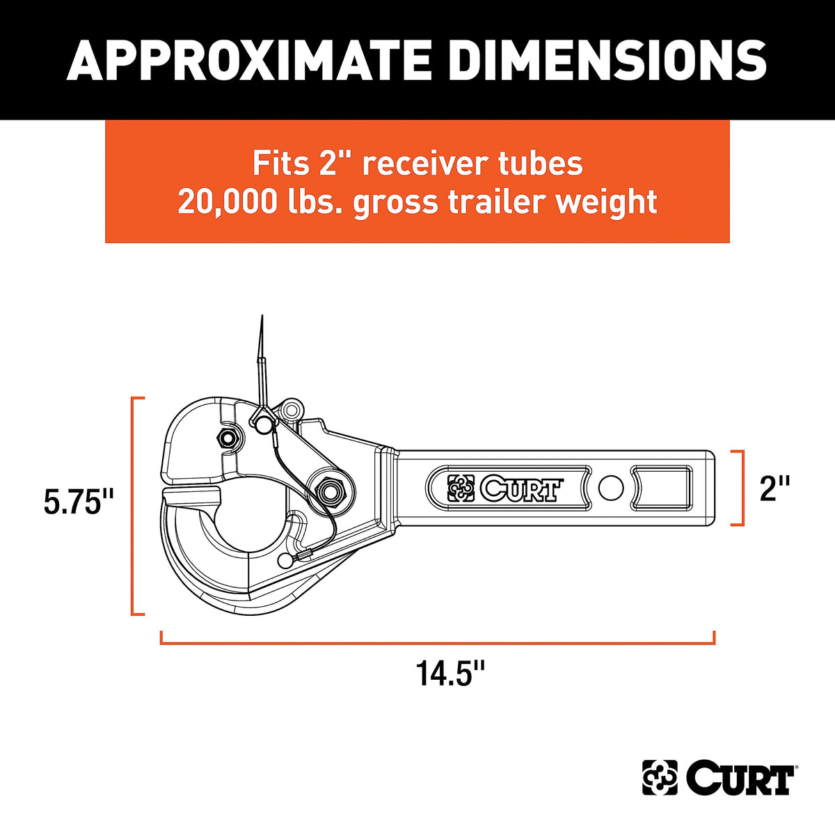 CURT 48004 close-up of spring-loaded latch highlighting secure retention benefit