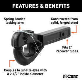 CURT 48004 side view in receiver showing scale and fitment benefit