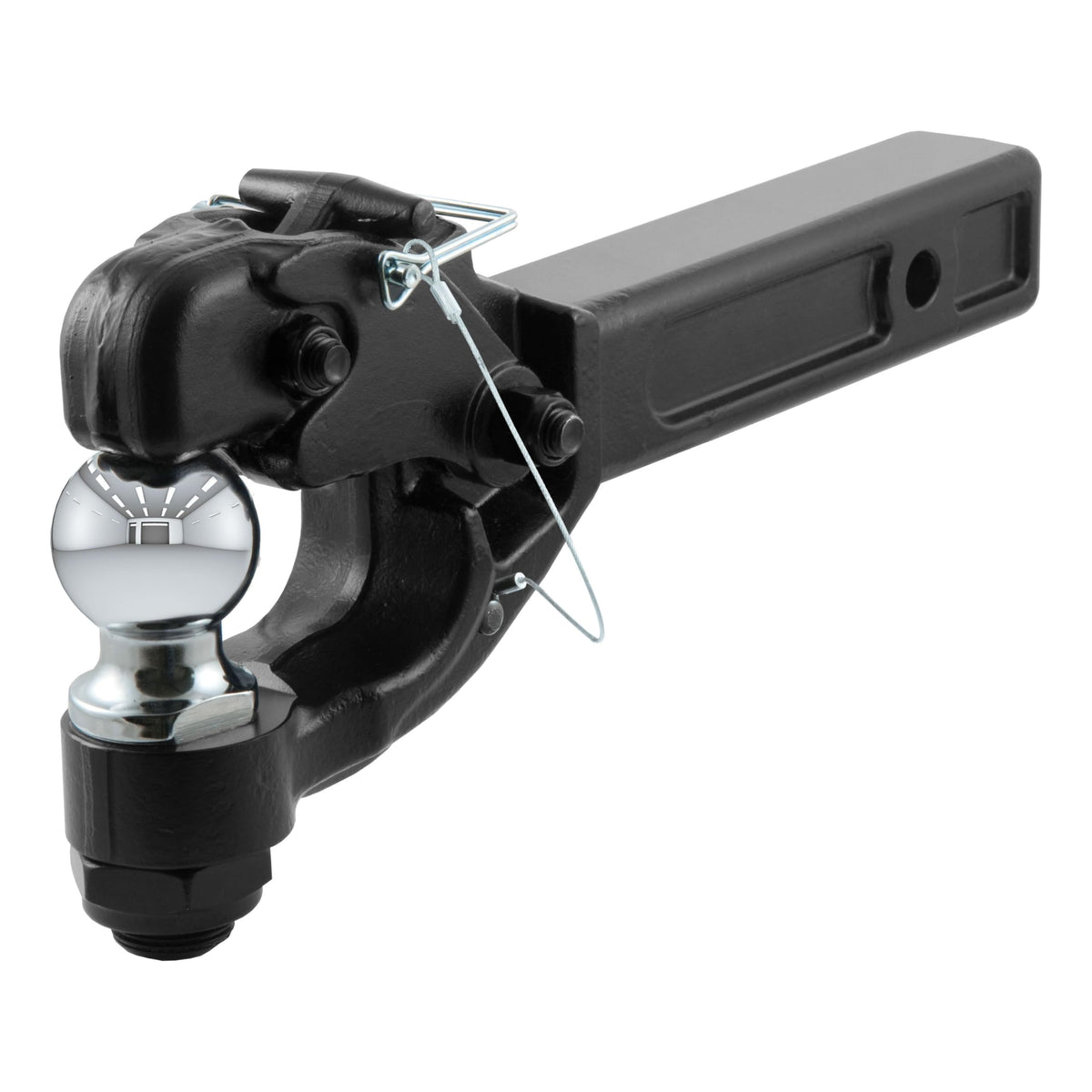 CURT 48007 front view showing dual pintle hook and 2-inch ball for versatile towing