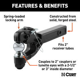 CURT chrome trailer ball detail highlighting rust resistance and easy cleaning