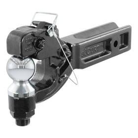 CURT front view combo hitch showing dual pintle and ball, durable towing solution