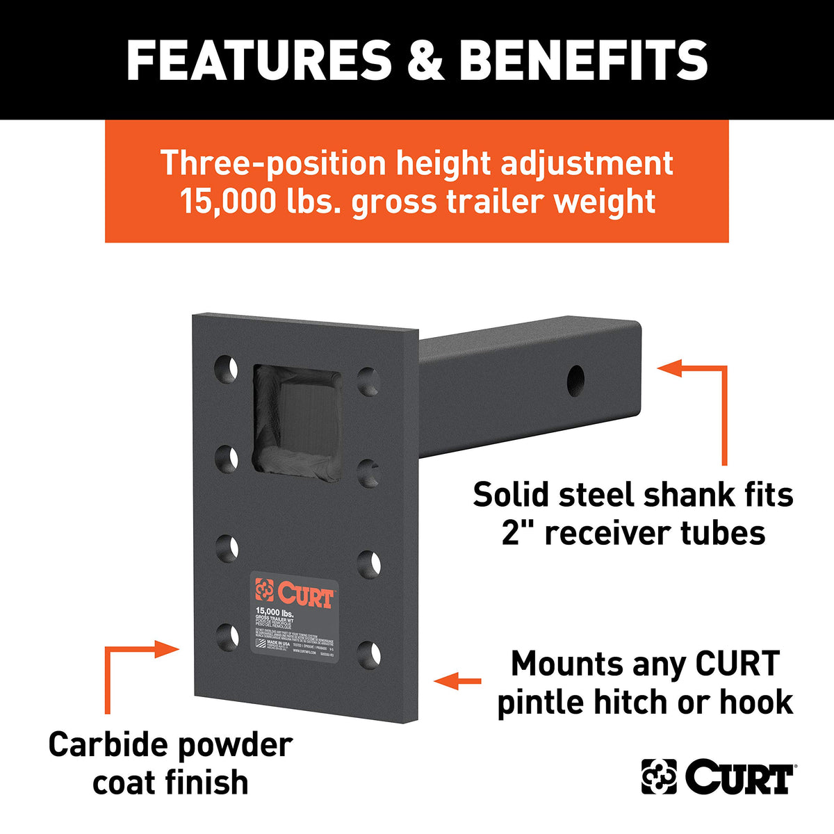 CURT detailed weld and shank profile for strength and durability benefit
