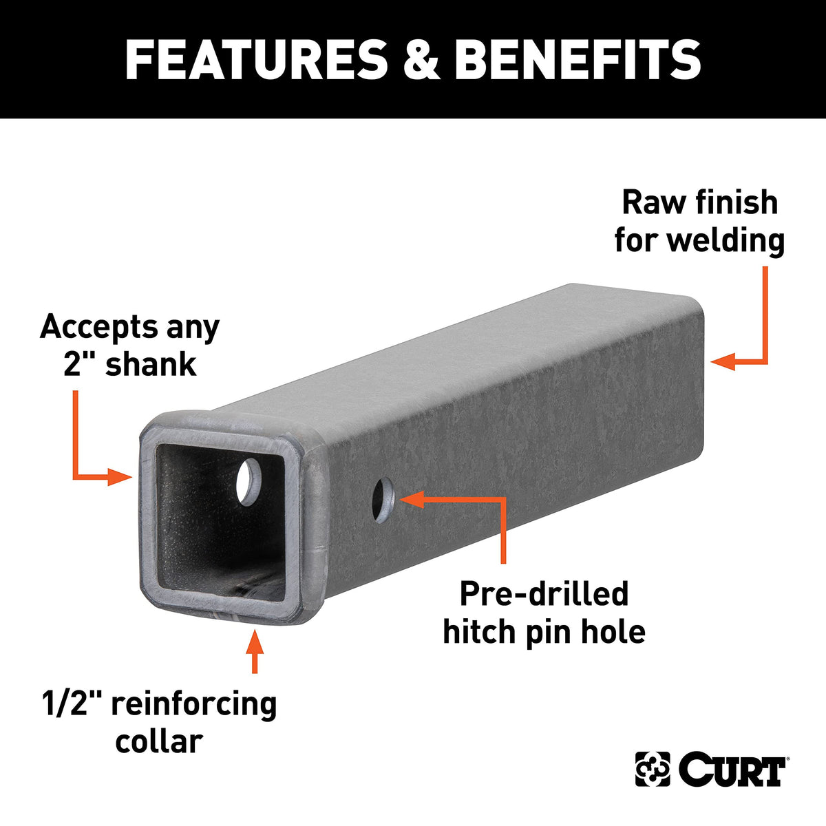 CURT 49120 welded into a custom hitch on truck demonstrating fit and durability benefit