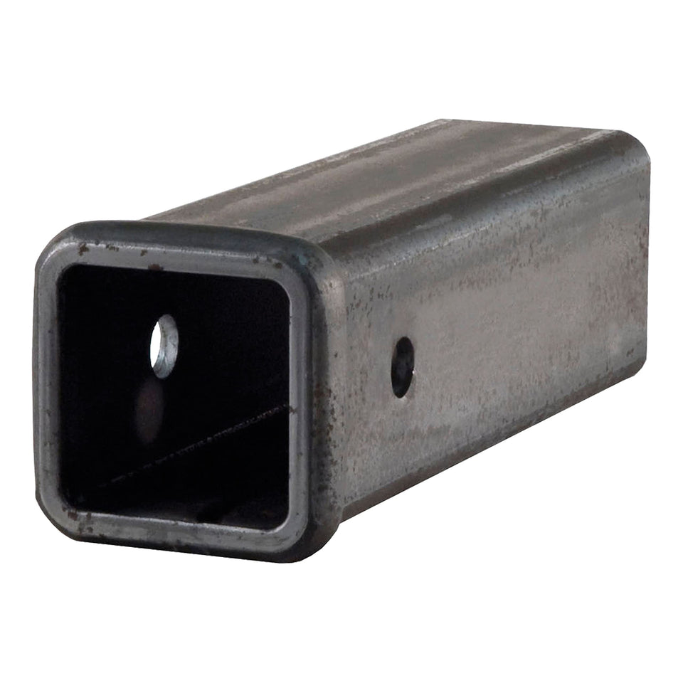 CURT 49510 front view of raw 2.5-inch receiver tube showing opening and pin hole, durable fit