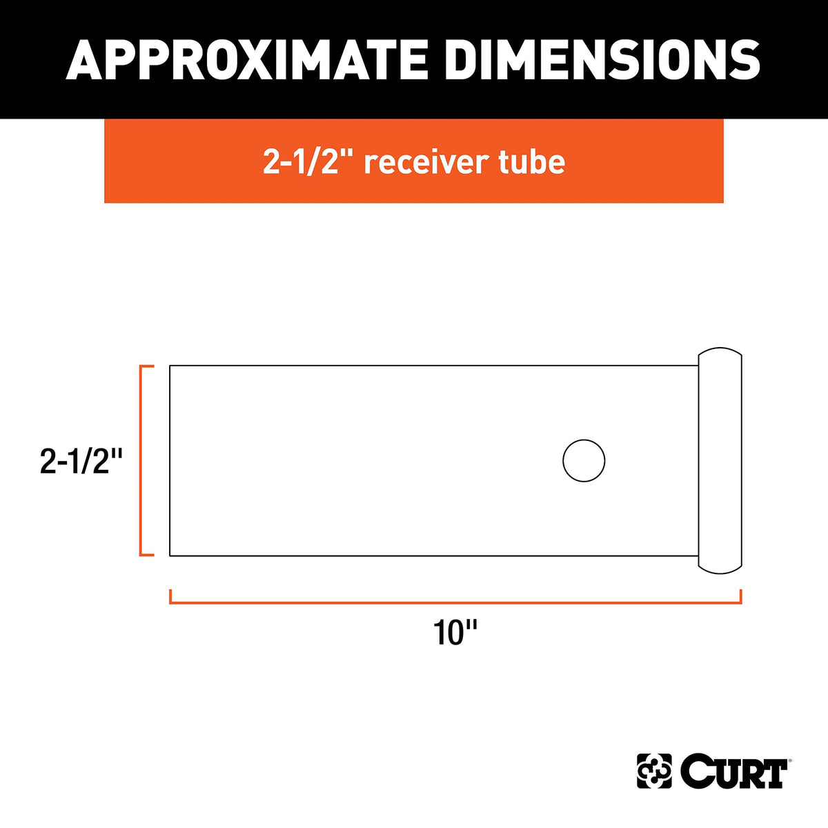 CURT 49510 close-up of 1/2-inch reinforcing collar highlighting strength at mouth