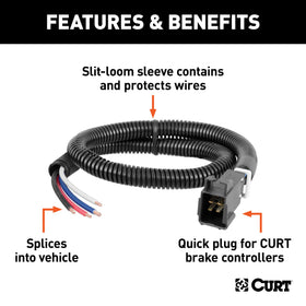 CURT 51516 color-coded 12-gauge wires close-up for easy splicing and correct function matching