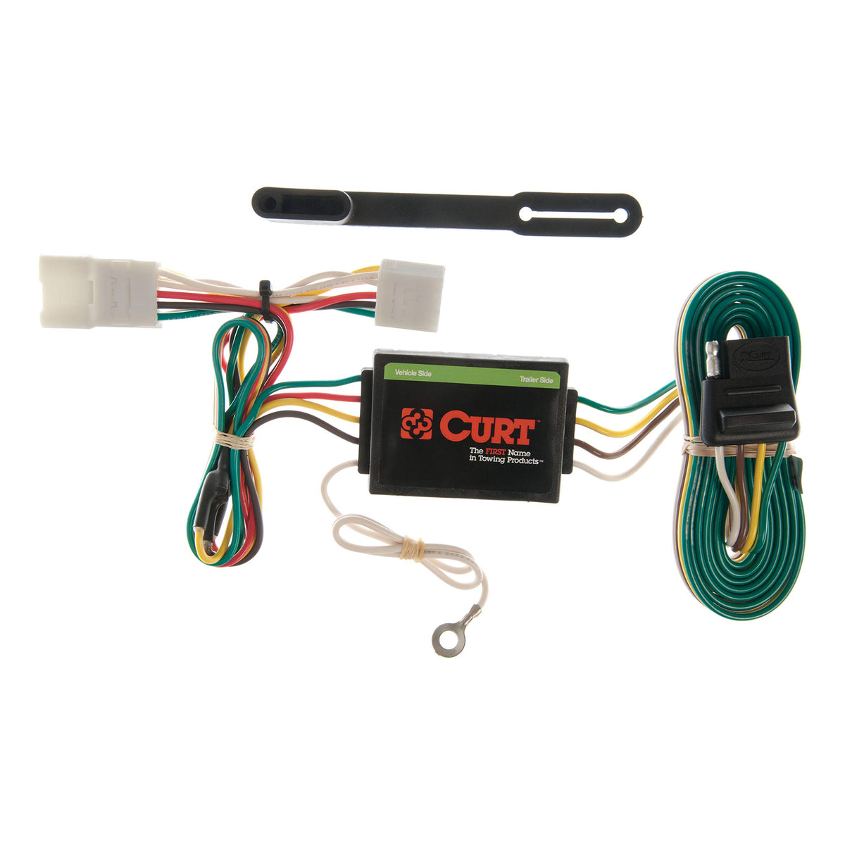 CURT 55354 front socket view showing 4-way flat connector and easy hookup benefit