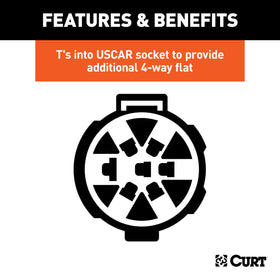 CURT 55384 four-way flat socket close-up showing reliable trailer signal output