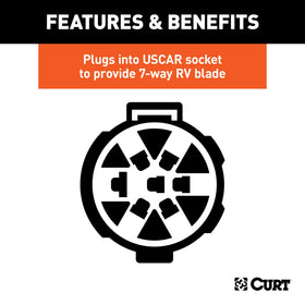 CURT 55415 mounted in vehicle USCAR socket for quick OEM-style replacement